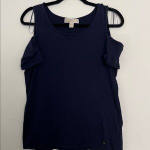 Michael Kors Midnight Blue Cold Shoulder Blouse